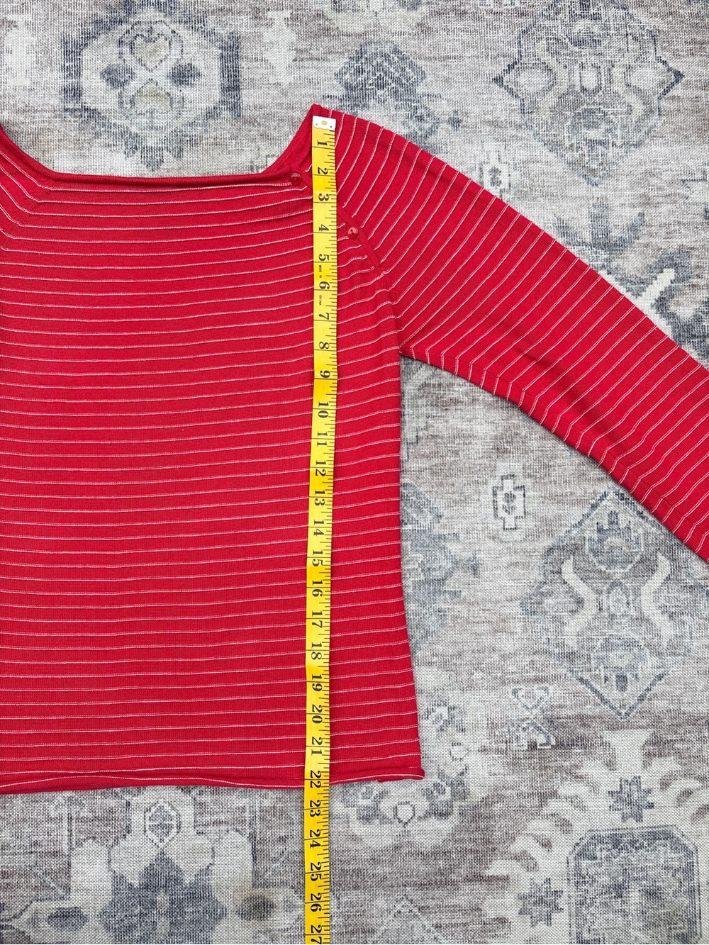 *SOLD* Willi Smith 100% Cotton Breton Stripe Boat Neck Sweater | Medium - Picture 6 of 10